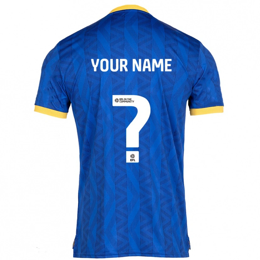 Danxen Hombre Camiseta Su Nombre #0 Azul Marino Amarillo 1ª Equipación 2025/26 La Camisa