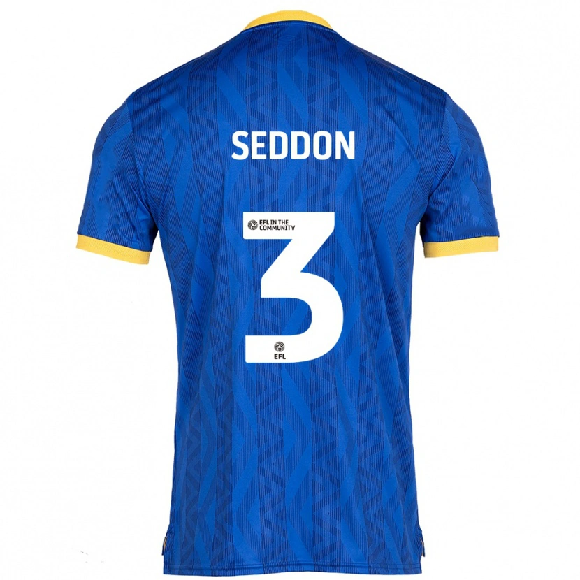 Danxen Hombre Camiseta Steve Seddon #3 Azul Marino Amarillo 1ª Equipación 2025/26 La Camisa
