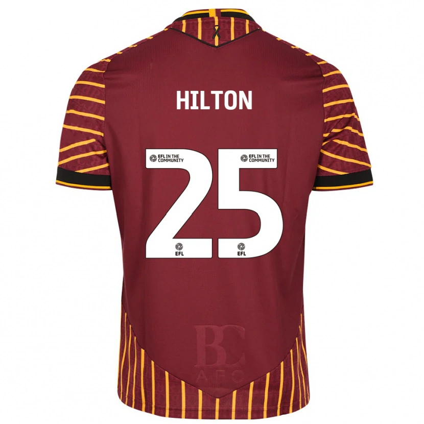 Danxen Hombre Camiseta Joe Hilton #25 Naranja Borgoña 1ª Equipación 2025/26 La Camisa