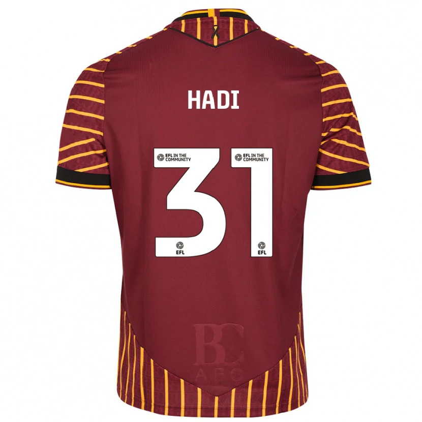 Danxen Hombre Camiseta Zac Hadi #31 Naranja Borgoña 1ª Equipación 2025/26 La Camisa