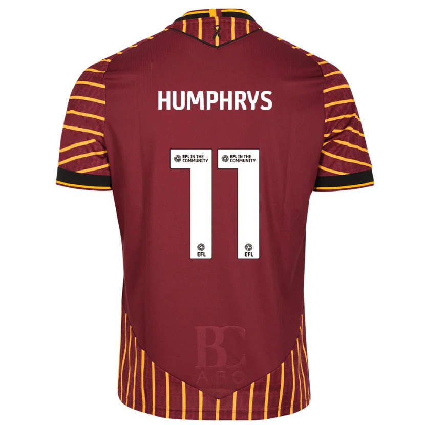 Danxen Hombre Camiseta Stephen Humphrys #11 Naranja Borgoña 1ª Equipación 2025/26 La Camisa