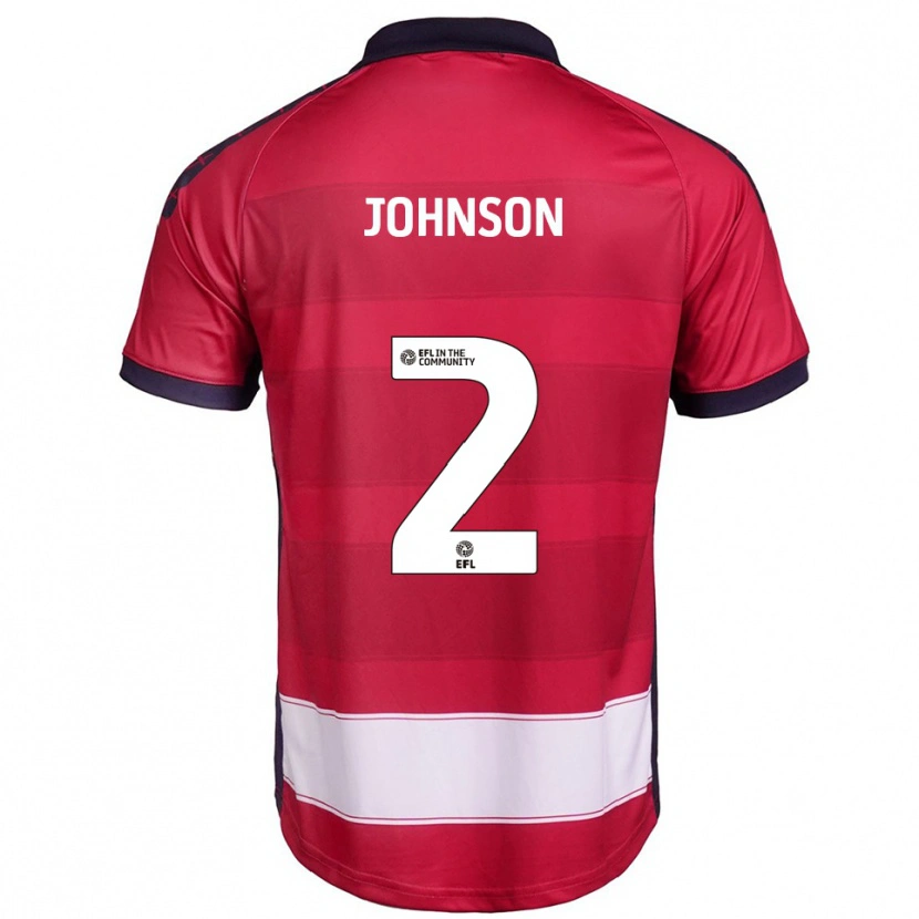 Danxen Hombre Camiseta Ryley Johnson #2 Rojo Blanco 1ª Equipación 2025/26 La Camisa