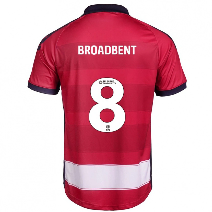 Danxen Hombre Camiseta George Broadbent #8 Rojo Blanco 1ª Equipación 2025/26 La Camisa