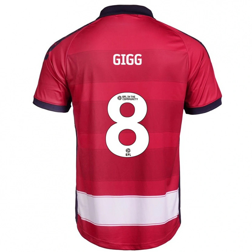 Danxen Hombre Camiseta Izzy Gigg #8 Rojo Blanco 1ª Equipación 2025/26 La Camisa