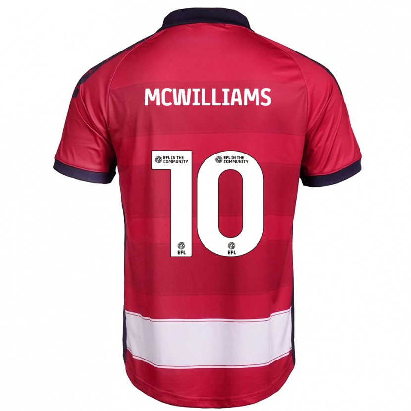 Danxen Hombre Camiseta Hannah Mcwilliams #10 Rojo Blanco 1ª Equipación 2025/26 La Camisa