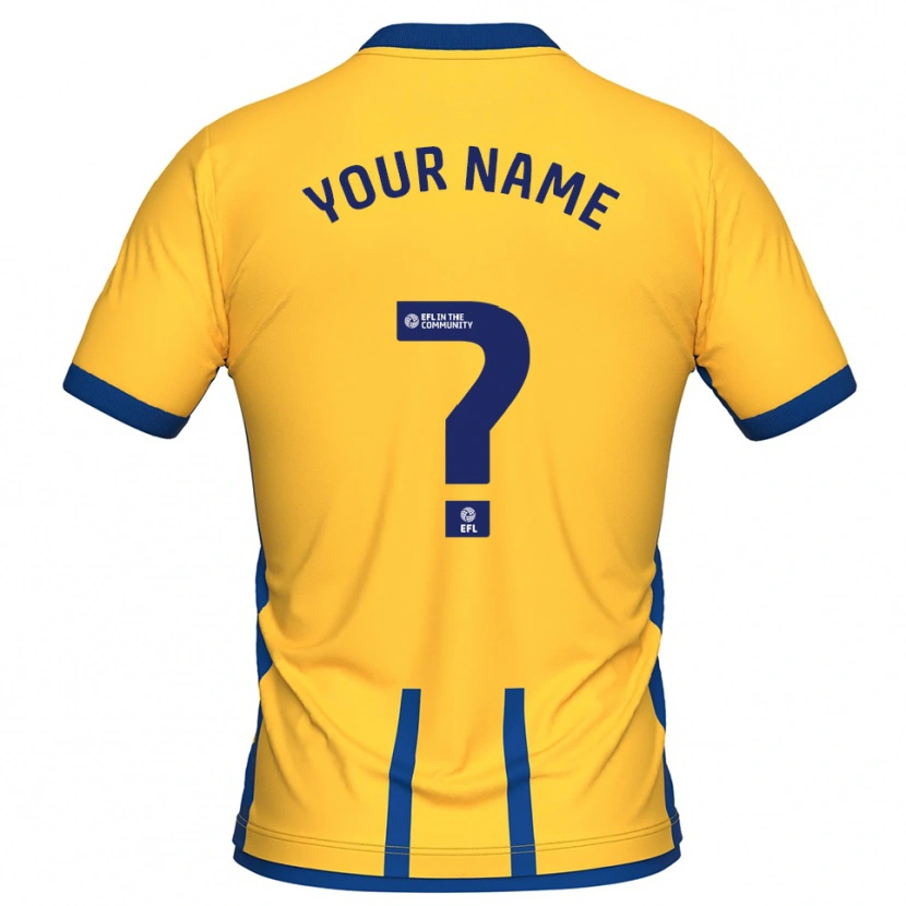 Danxen Hombre Camiseta Su Nombre #0 Amarillo Azul 1ª Equipación 2025/26 La Camisa