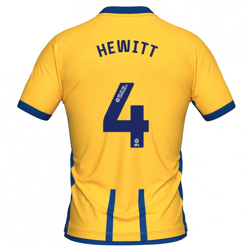 Danxen Hombre Camiseta Elliott Hewitt #4 Amarillo Azul 1ª Equipación 2025/26 La Camisa