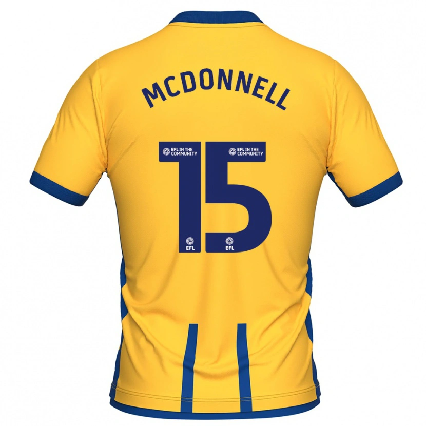 Danxen Hombre Camiseta Jamie Mcdonnell #15 Amarillo Azul 1ª Equipación 2025/26 La Camisa