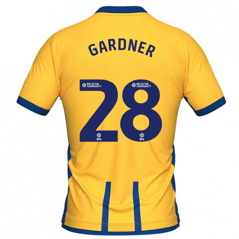 Danxen Hombre Camiseta Joe Gardner #28 Amarillo Azul 1ª Equipación 2025/26 La Camisa