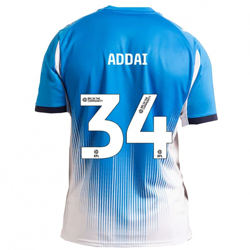 Danxen Hombre Camiseta Corey Addai #34 Azul Blanco 1ª Equipación 2025/26 La Camisa