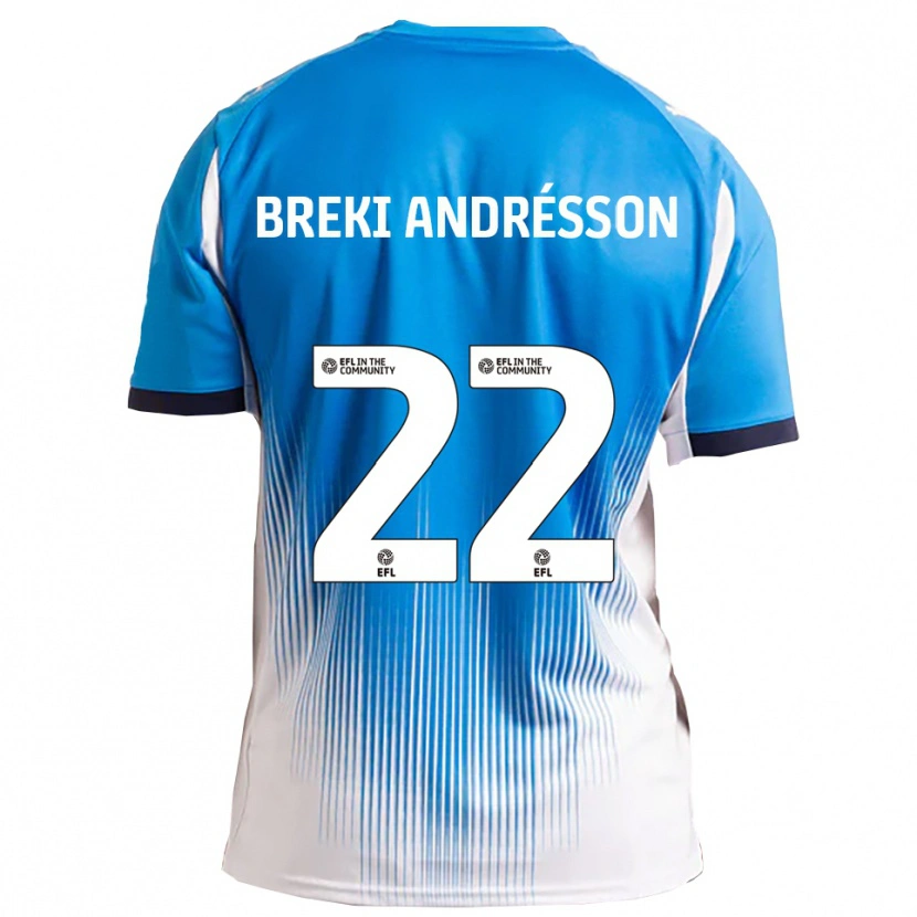 Danxen Hombre Camiseta Benoný Breki Andrésson #22 Azul Blanco 1ª Equipación 2025/26 La Camisa