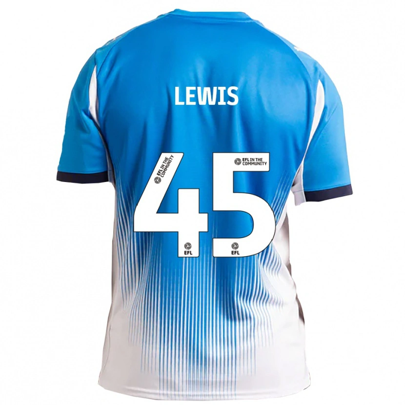 Danxen Hombre Camiseta Jake Lewis #45 Azul Blanco 1ª Equipación 2025/26 La Camisa
