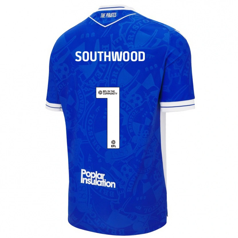 Danxen Hombre Camiseta Luke Southwood #1 Azul Blanco 1ª Equipación 2025/26 La Camisa