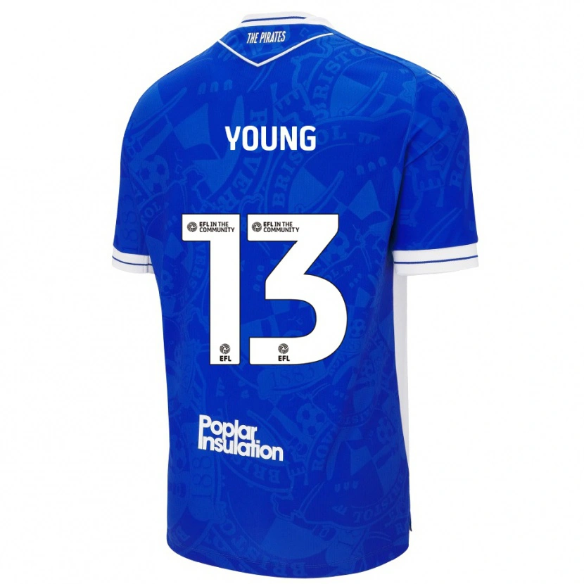 Danxen Hombre Camiseta Brad Young #13 Azul Blanco 1ª Equipación 2025/26 La Camisa