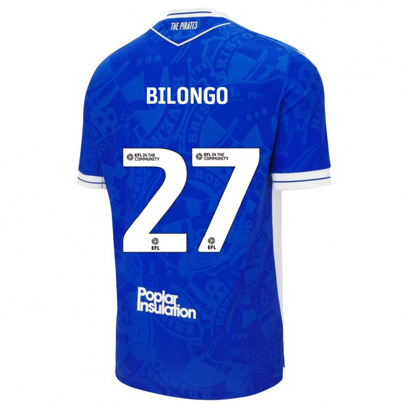 Danxen Hombre Camiseta Bryant Bilongo #27 Azul Blanco 1ª Equipación 2025/26 La Camisa