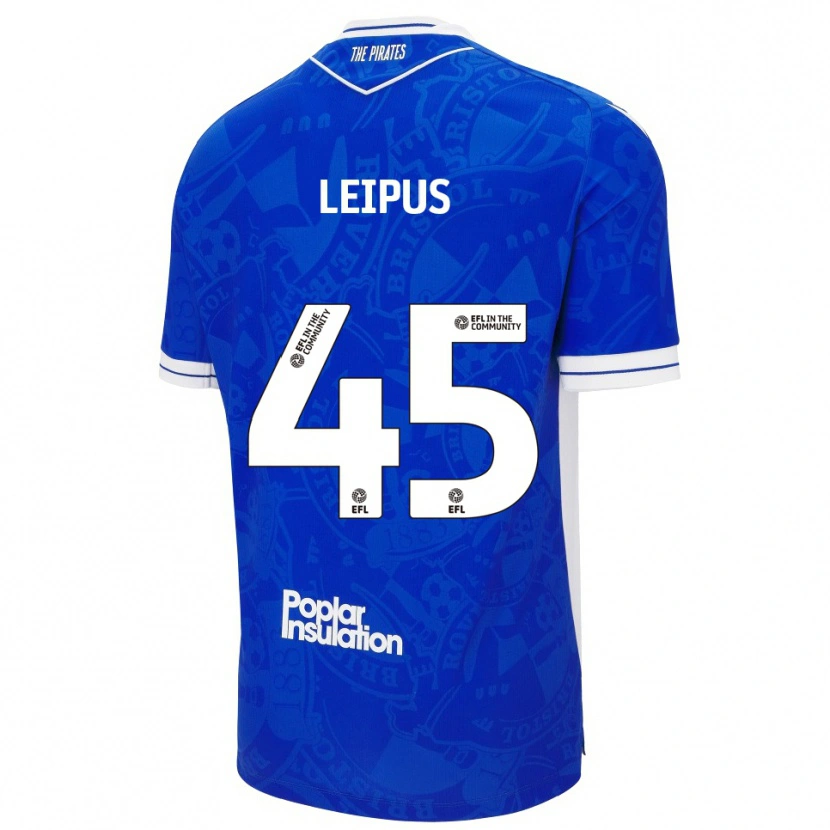 Danxen Hombre Camiseta Brooklyn Leipus #45 Azul Blanco 1ª Equipación 2025/26 La Camisa