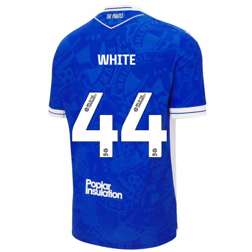 Danxen Hombre Camiseta Charlie White #44 Azul Blanco 1ª Equipación 2025/26 La Camisa