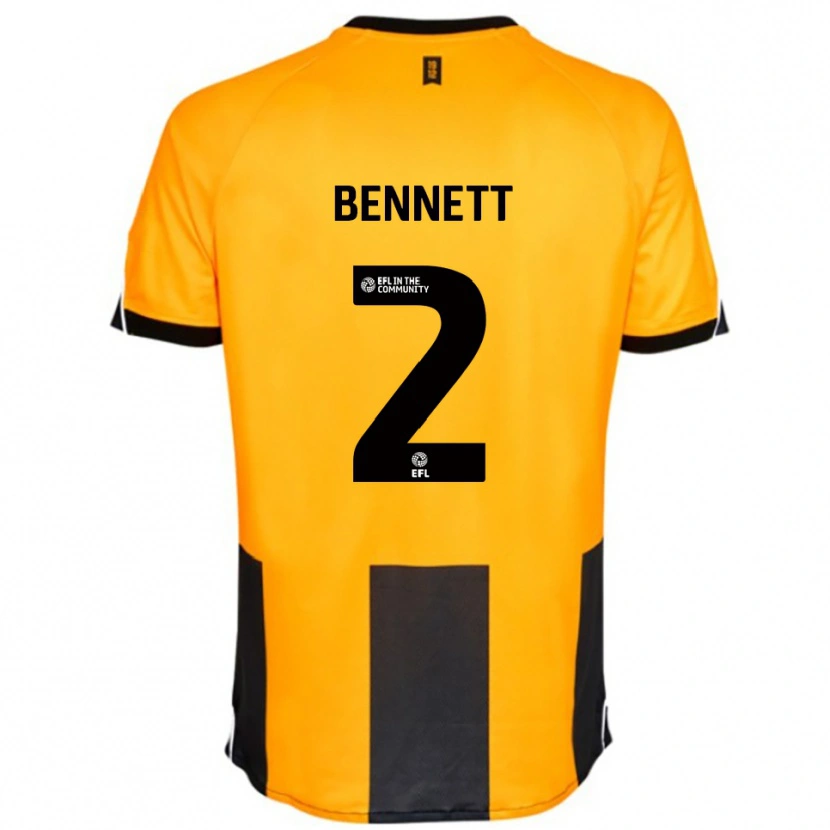 Danxen Hombre Camiseta Liam Bennett #2 Naranja Negro 1ª Equipación 2025/26 La Camisa