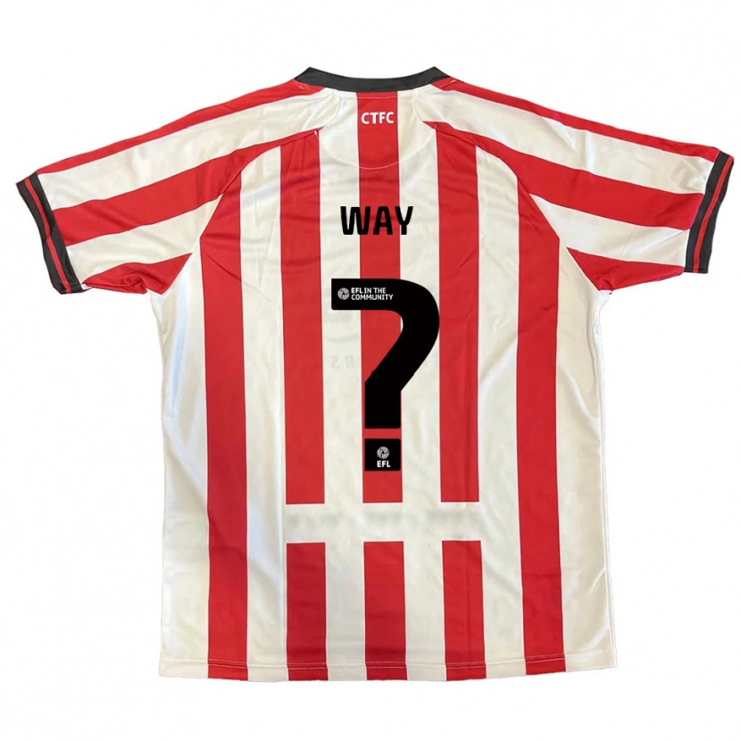 Danxen Hombre Camiseta Tom Way #0 Rojo Blanco Negro 1ª Equipación 2025/26 La Camisa