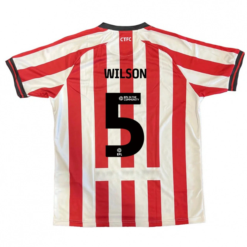 Danxen Hombre Camiseta James Wilson #5 Rojo Blanco Negro 1ª Equipación 2025/26 La Camisa