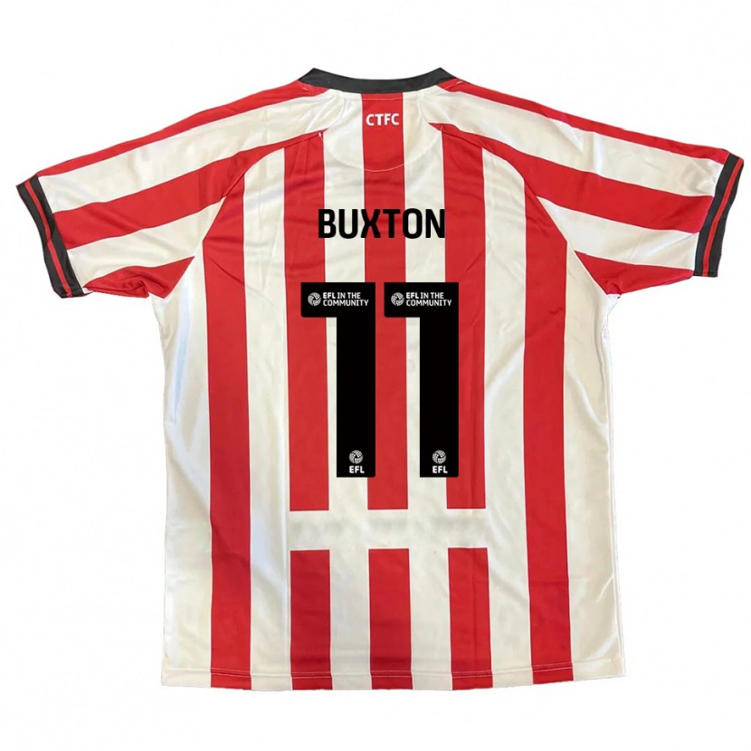 Danxen Hombre Camiseta Charlotte Buxton #11 Rojo Blanco Negro 1ª Equipación 2025/26 La Camisa