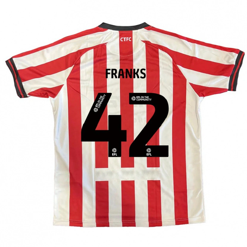 Danxen Hombre Camiseta Jude Franks #42 Rojo Blanco Negro 1ª Equipación 2025/26 La Camisa