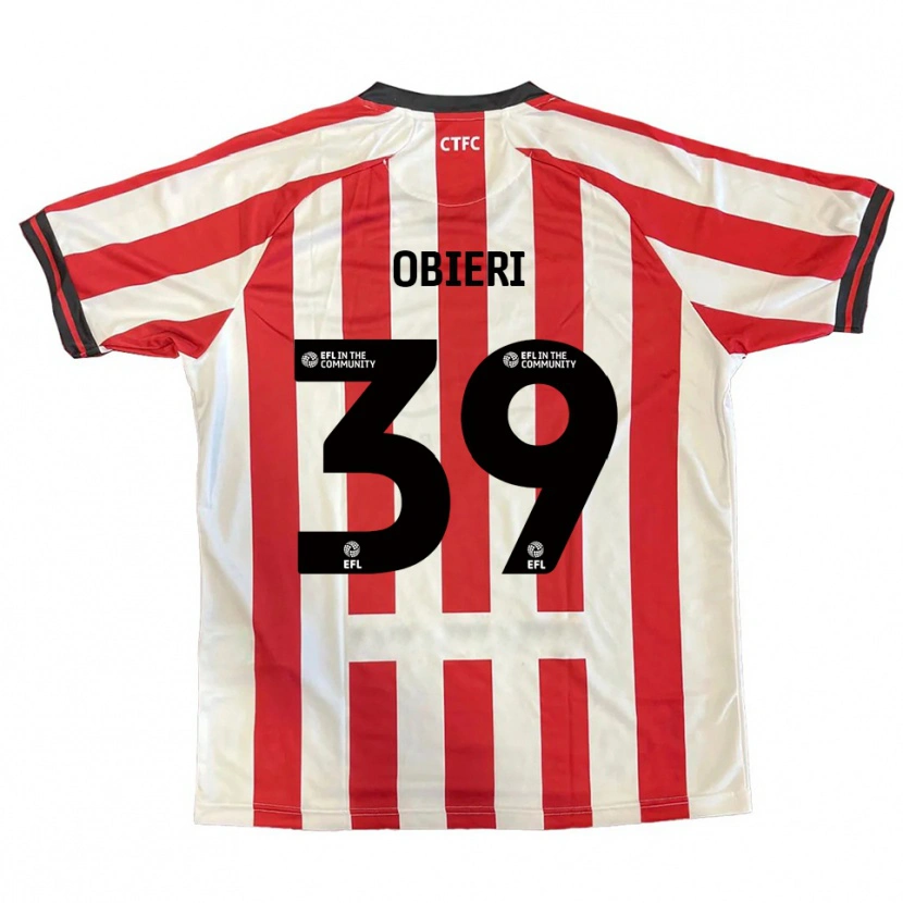 Danxen Hombre Camiseta Sopuruchukwu Obieri #39 Rojo Blanco Negro 1ª Equipación 2025/26 La Camisa