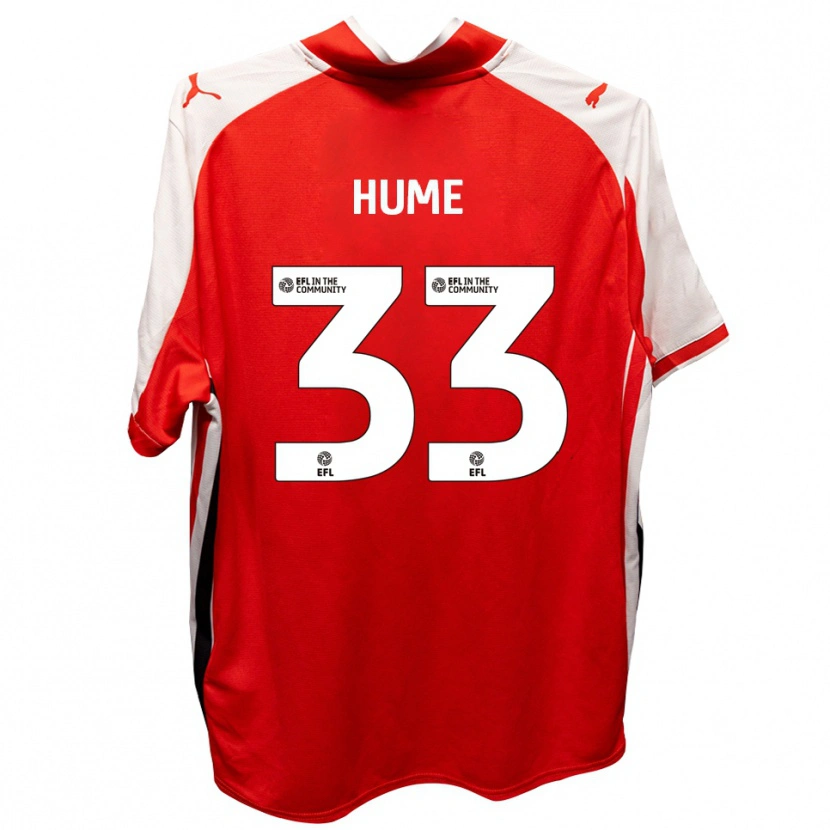 Danxen Hombre Camiseta Denver Hume #33 Rojo Blanco 1ª Equipación 2025/26 La Camisa