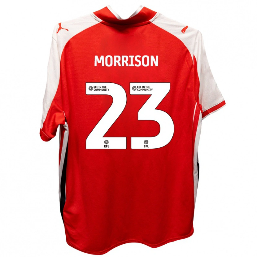 Danxen Hombre Camiseta George Morrison #23 Rojo Blanco 1ª Equipación 2025/26 La Camisa