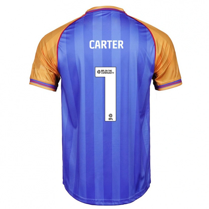 Danxen Hombre Camiseta Phoebe Carter #1 Azul Naranja 1ª Equipación 2025/26 La Camisa