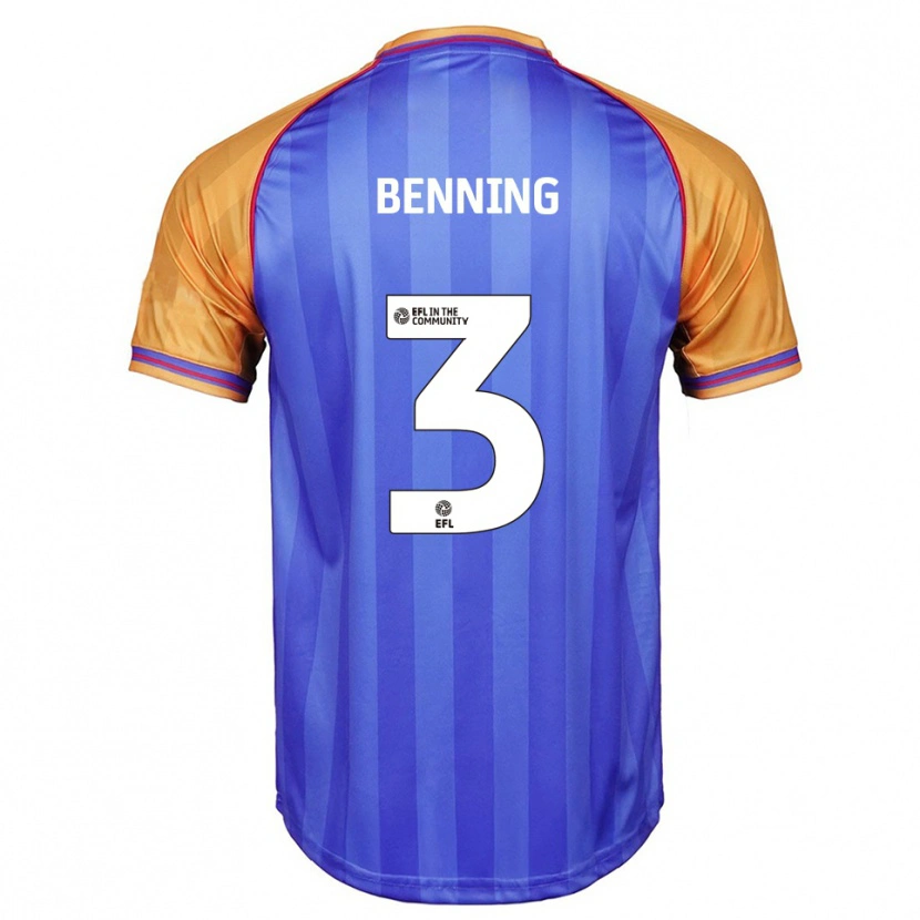 Danxen Hombre Camiseta Mal Benning #3 Azul Naranja 1ª Equipación 2025/26 La Camisa