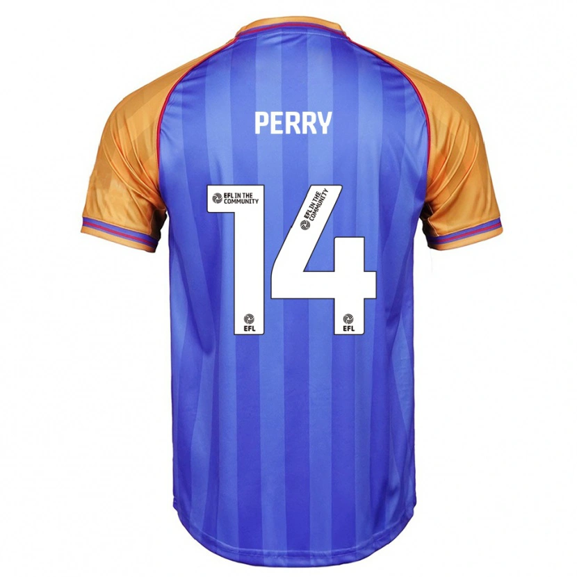 Danxen Hombre Camiseta Taylor Perry #14 Azul Naranja 1ª Equipación 2025/26 La Camisa