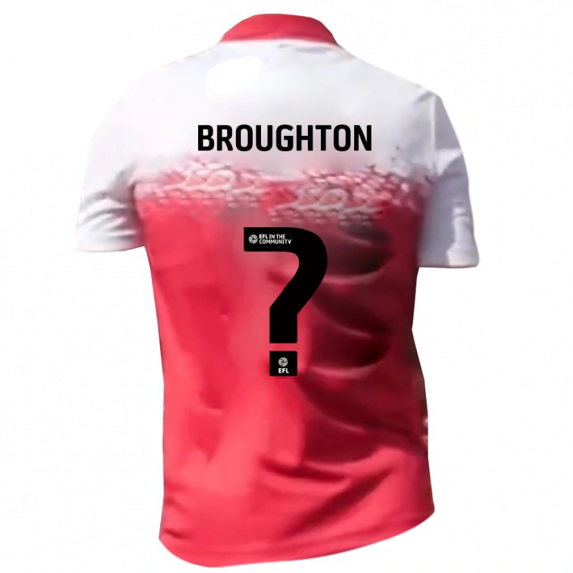 Danxen Hombre Camiseta Olly Broughton #0 Rojo Blanco 1ª Equipación 2025/26 La Camisa