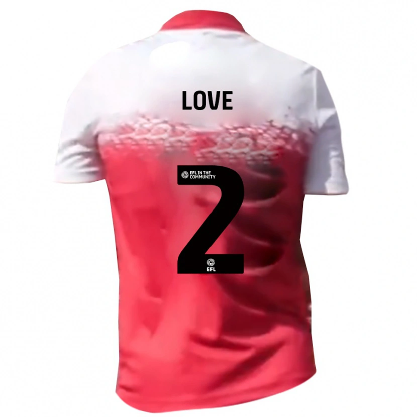 Danxen Hombre Camiseta Donald Love #2 Rojo Blanco 1ª Equipación 2025/26 La Camisa