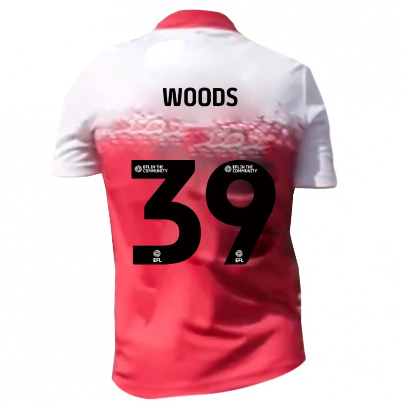 Danxen Hombre Camiseta Josh Woods #39 Rojo Blanco 1ª Equipación 2025/26 La Camisa