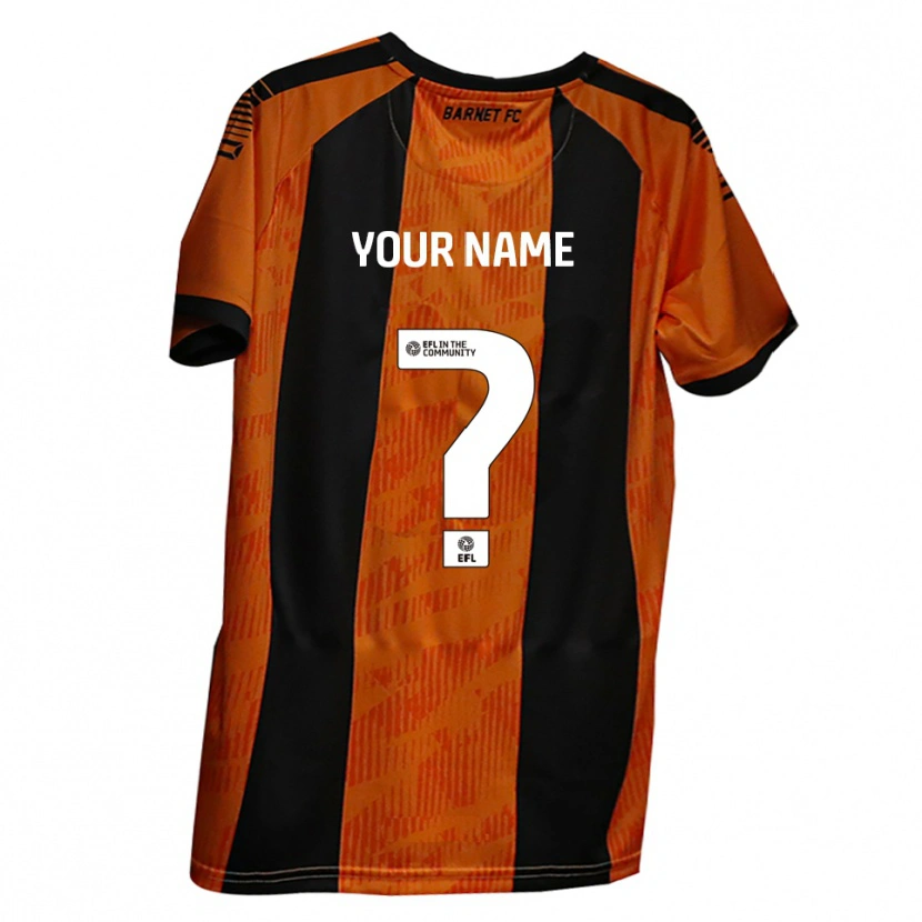 Danxen Hombre Camiseta Su Nombre #0 Naranja Negro 1ª Equipación 2025/26 La Camisa