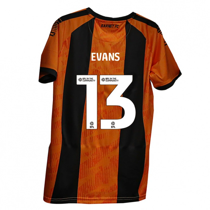 Danxen Hombre Camiseta Owen Evans #13 Naranja Negro 1ª Equipación 2025/26 La Camisa