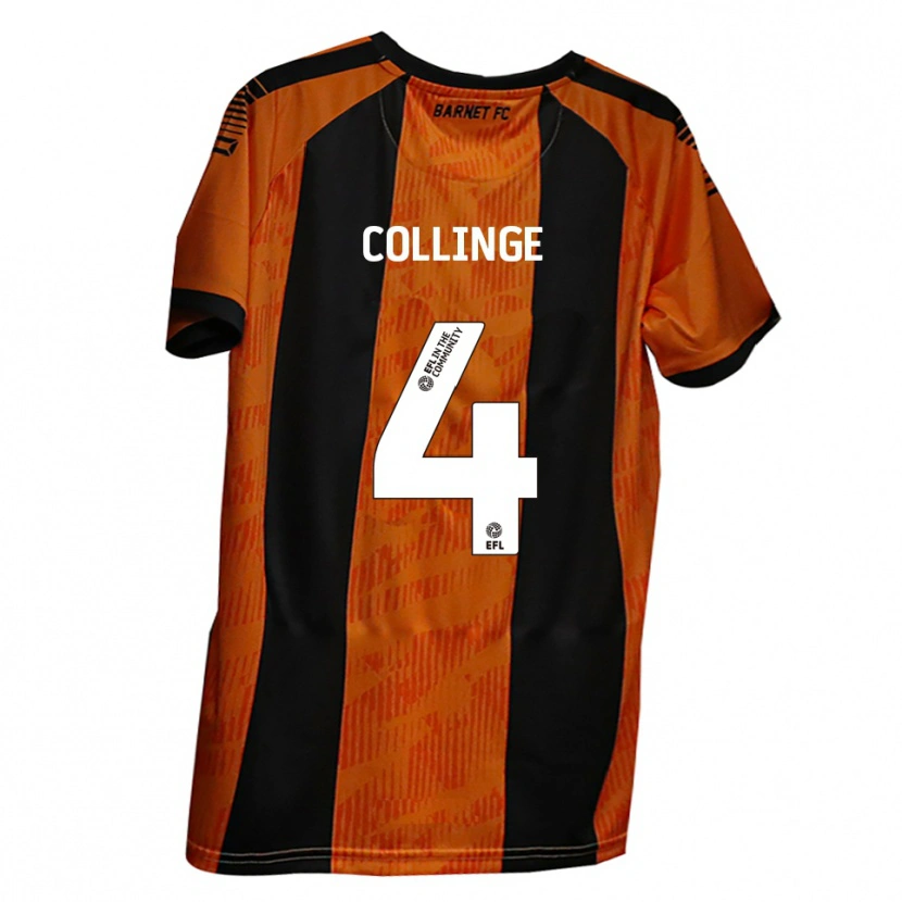 Danxen Hombre Camiseta Danny Collinge #4 Naranja Negro 1ª Equipación 2025/26 La Camisa