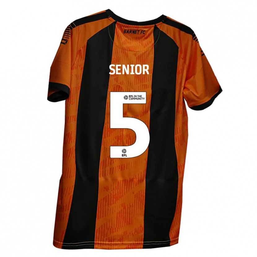 Danxen Hombre Camiseta Adam Senior #5 Naranja Negro 1ª Equipación 2025/26 La Camisa