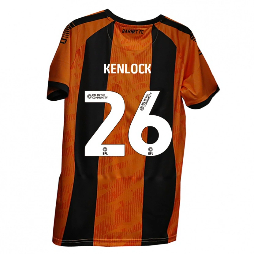 Danxen Hombre Camiseta Myles Kenlock #26 Naranja Negro 1ª Equipación 2025/26 La Camisa