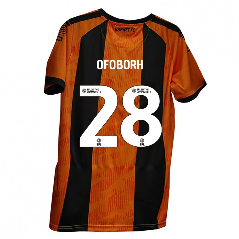 Danxen Hombre Camiseta Nnamdi Ofoborh #28 Naranja Negro 1ª Equipación 2025/26 La Camisa