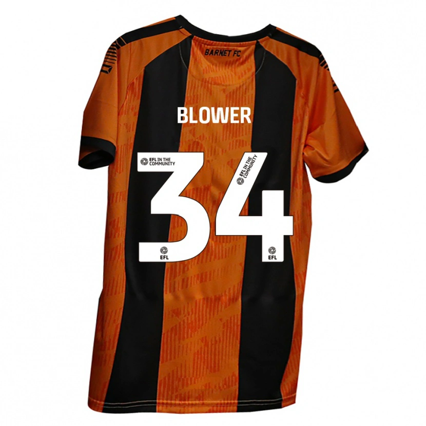 Danxen Hombre Camiseta Jack Blower #34 Naranja Negro 1ª Equipación 2025/26 La Camisa