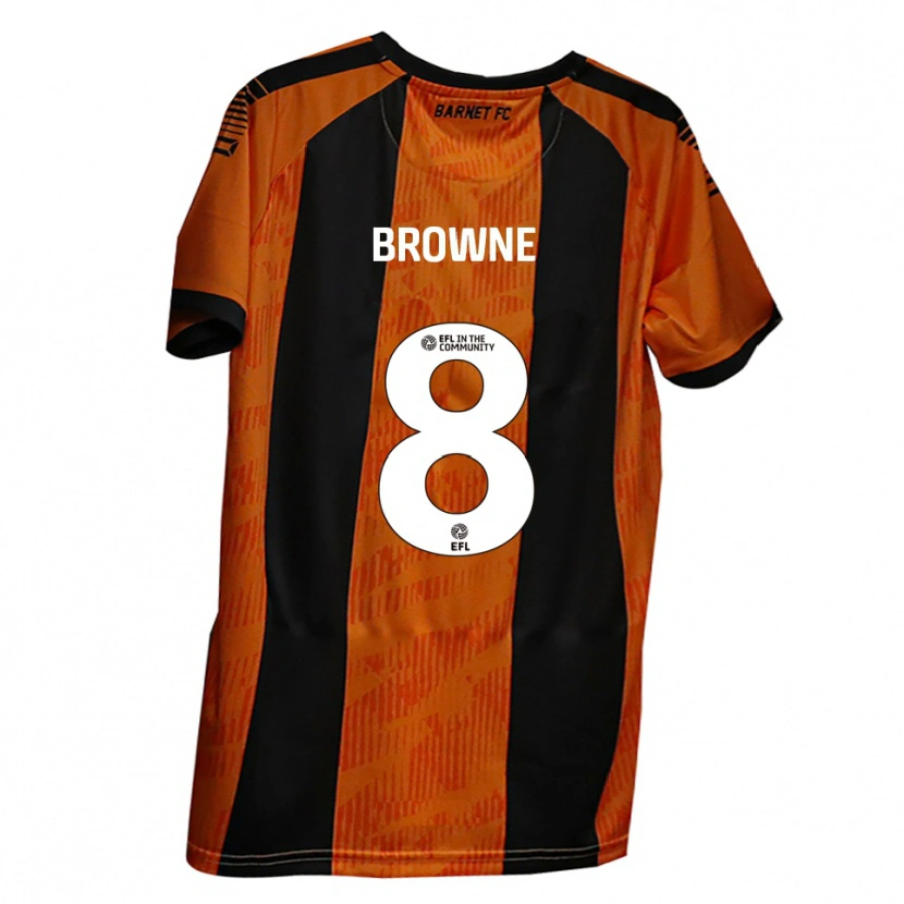 Danxen Hombre Camiseta Rhys Browne #8 Naranja Negro 1ª Equipación 2025/26 La Camisa