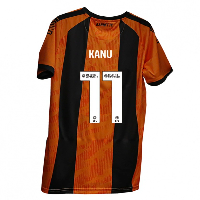 Danxen Hombre Camiseta Idris Kanu #11 Naranja Negro 1ª Equipación 2025/26 La Camisa