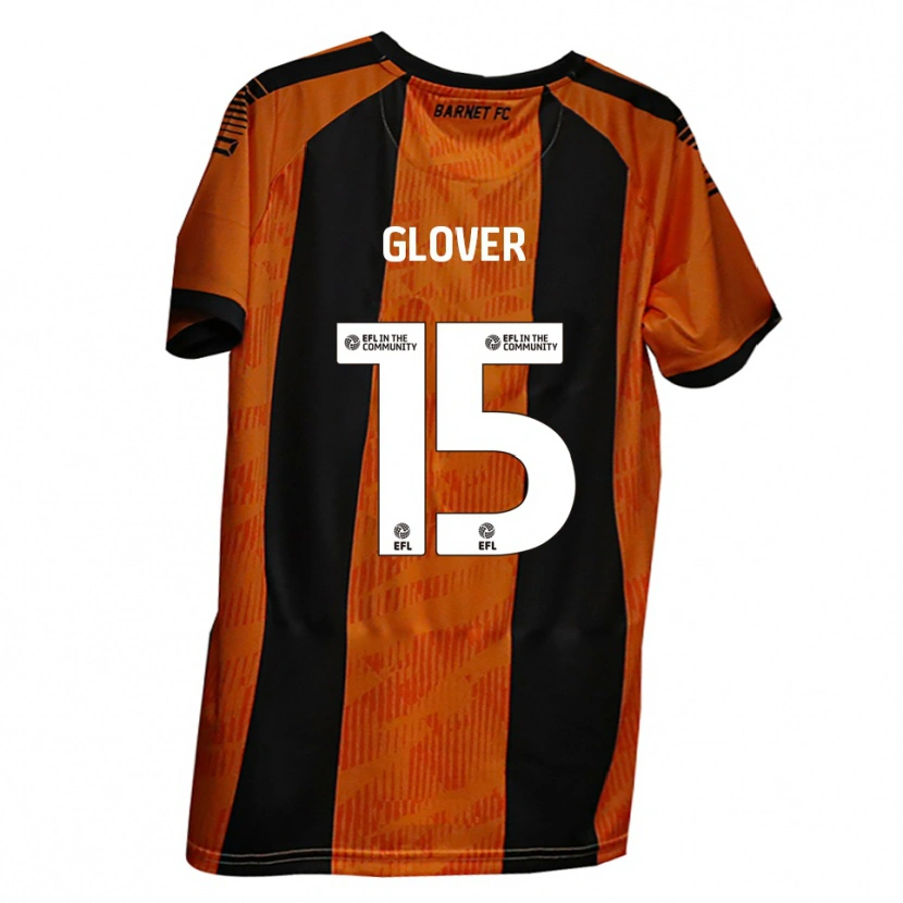 Danxen Hombre Camiseta Ryan Glover #15 Naranja Negro 1ª Equipación 2025/26 La Camisa