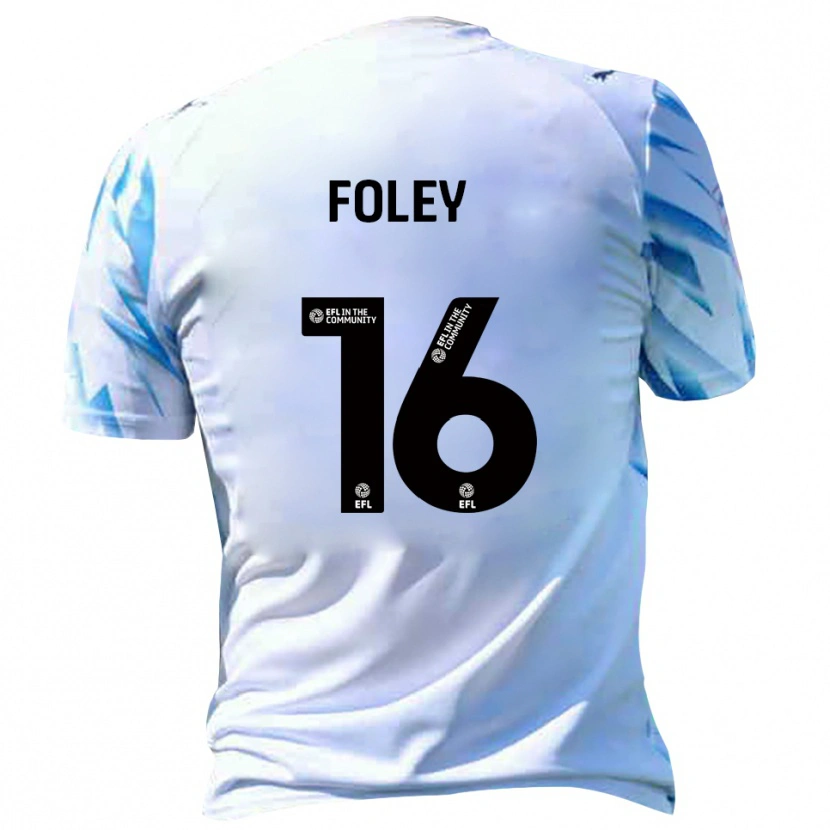 Danxen Hombre Camiseta Sam Foley #16 Blanco Celeste 1ª Equipación 2025/26 La Camisa