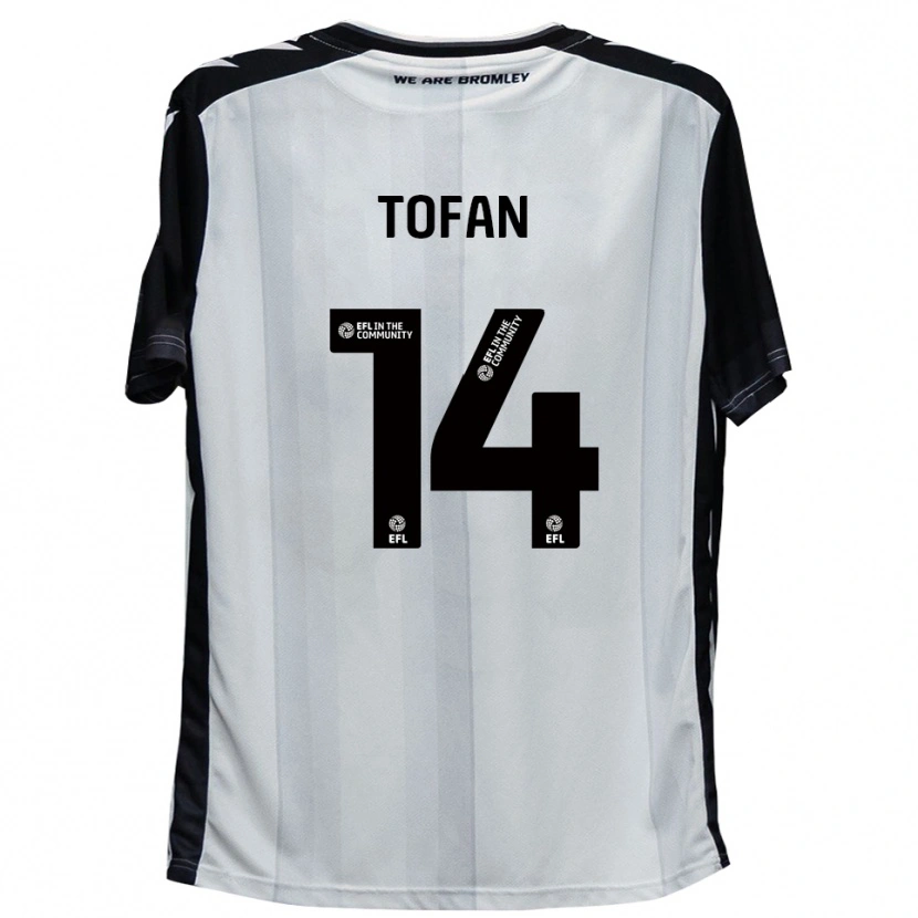 Danxen Hombre Camiseta Rob Tofan #14 Blanco Negro 1ª Equipación 2025/26 La Camisa