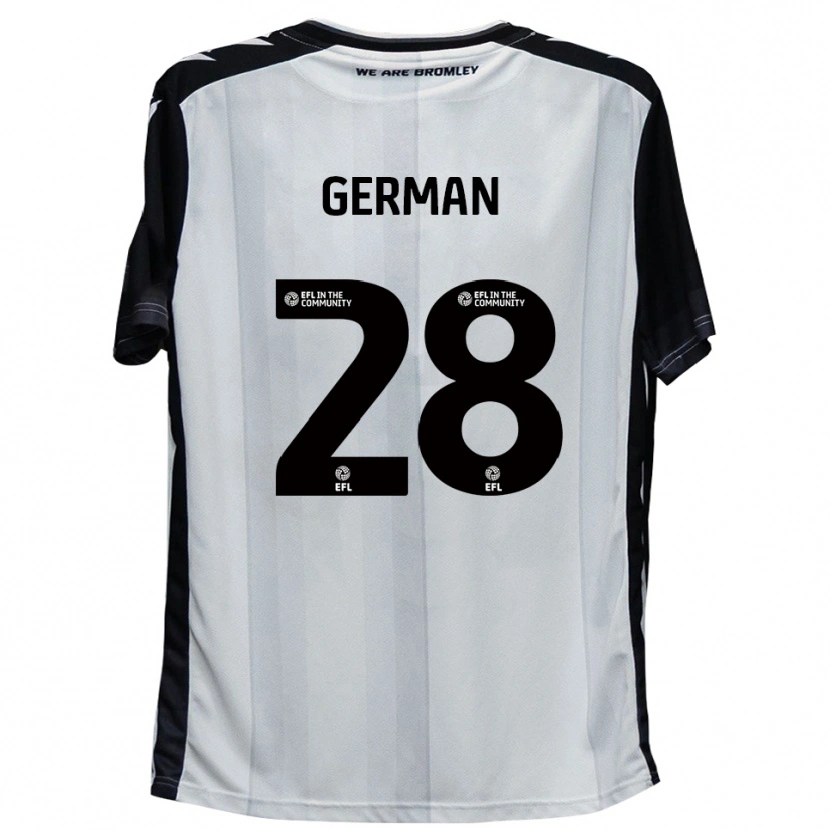 Danxen Hombre Camiseta Sam German #28 Blanco Negro 1ª Equipación 2025/26 La Camisa