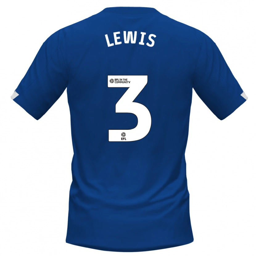 Danxen Hombre Camiseta Adam Lewis #3 Azul Blanco 1ª Equipación 2025/26 La Camisa