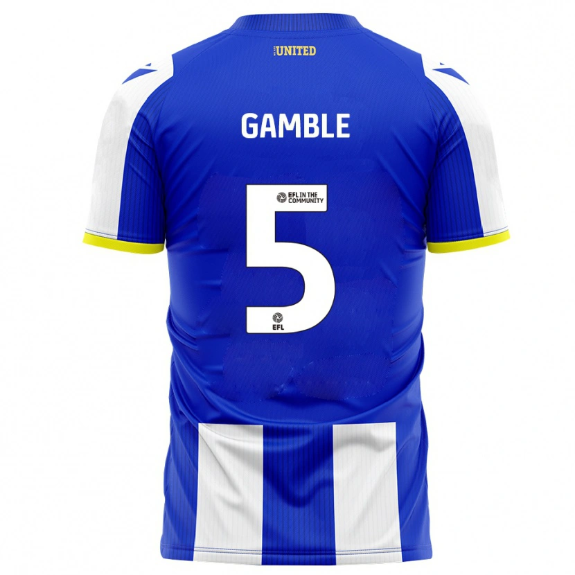 Danxen Hombre Camiseta Niamh Gamble #5 Azul Blanco 1ª Equipación 2025/26 La Camisa